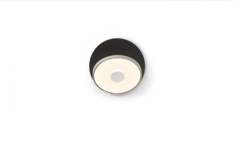 Gravy Wall Sconce - Silver body, Metallic Black plates - Plug-in